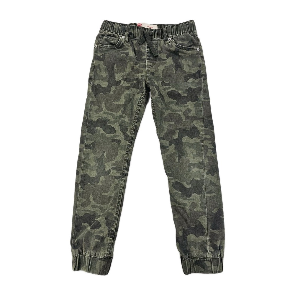 Levis Boys Jogger 8 Reg 24x25 Green Pants Drawstring Camouflage Relaxed Pockets